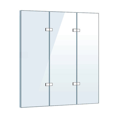 3 Fold Chrome Folding Bath Shower Screen Door Panel 1300mm x 1400mm V63-828981