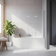 3 Fold Chrome Folding Bath Shower Screen Door Panel 1300mm x 1400mm V63-828981