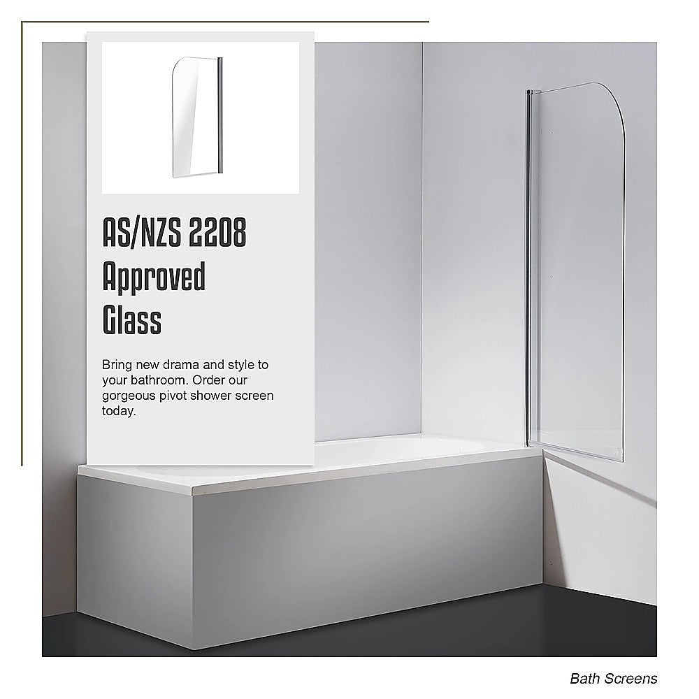 180 Degree Pivot Door 6mm Safety Glass Bath Shower Screen 800x1400mm By Della Francesca V63-829001