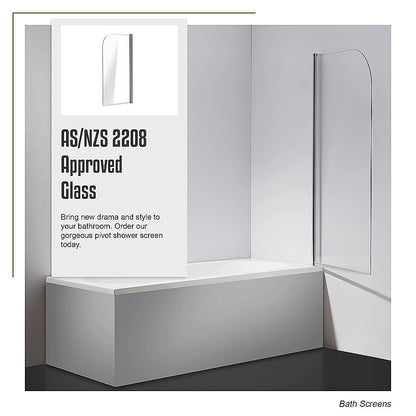 180 Degree Pivot Door 6mm Safety Glass Bath Shower Screen 800x1400mm By Della Francesca V63-829001