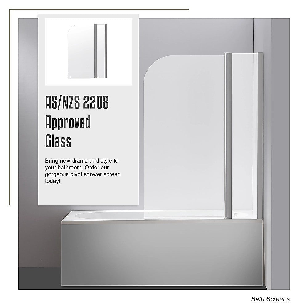 180 Degree Pivot Door 6mm Safety Glass Bath Shower Screen 1000x1400mm By Della Francesca V63-829011