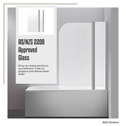 180 Degree Pivot Door 6mm Safety Glass Bath Shower Screen 1000x1400mm By Della Francesca V63-829011