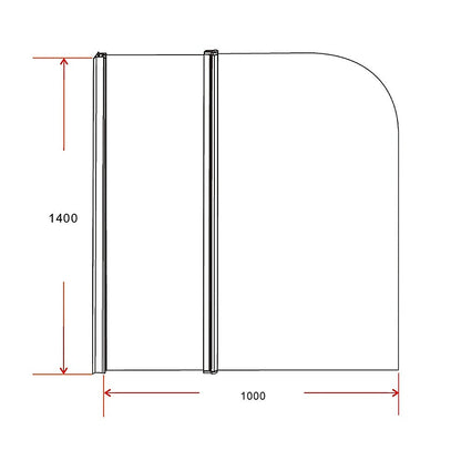 180 Degree Pivot Door 6mm Safety Glass Bath Shower Screen 1000x1400mm By Della Francesca V63-829011