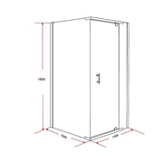Shower Screen 1000x1000x1900mm Framed Safety Glass Pivot Door By Della Francesca V63-829061