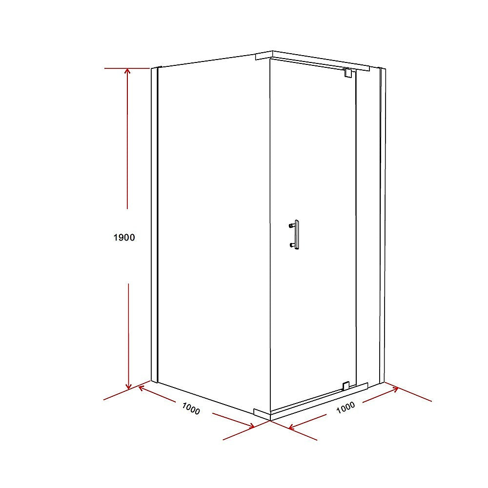 Shower Screen 1000x1000x1900mm Framed Safety Glass Pivot Door By Della Francesca V63-829061