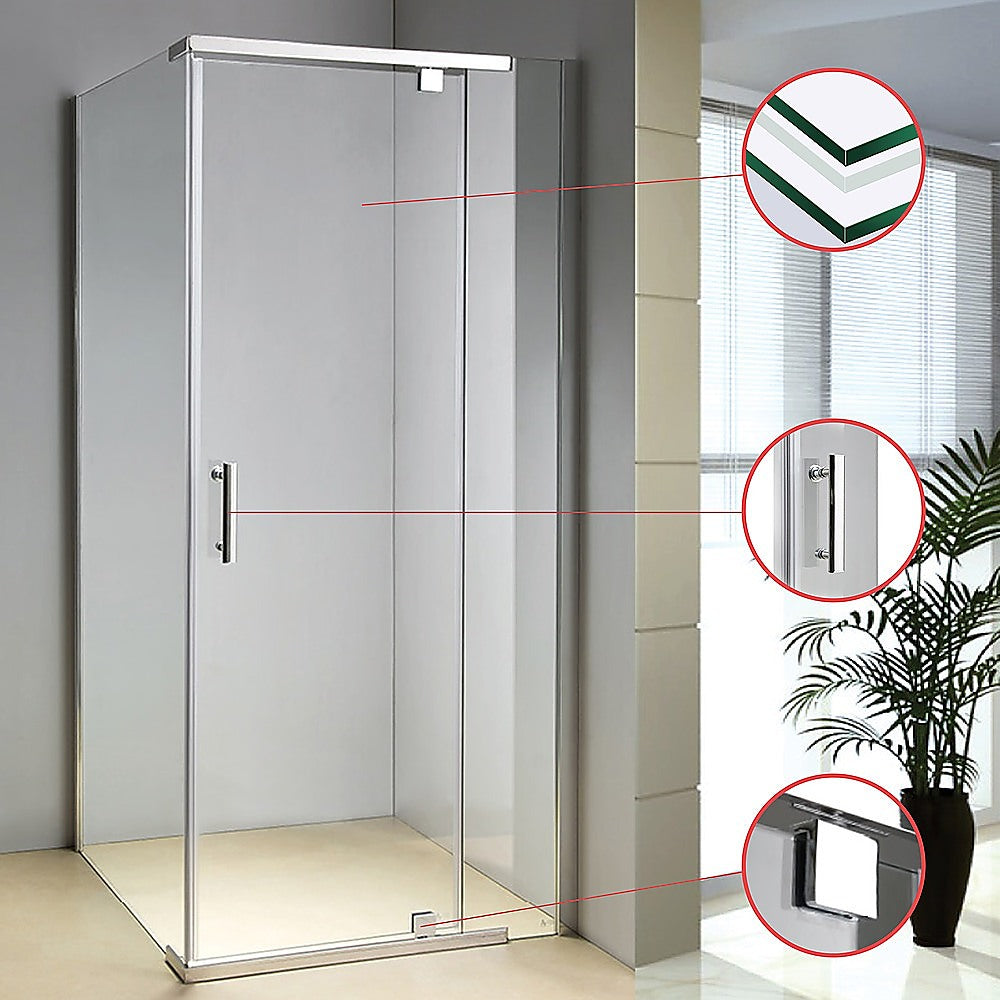Shower Screen 1000x1000x1900mm Framed Safety Glass Pivot Door By Della Francesca V63-829061