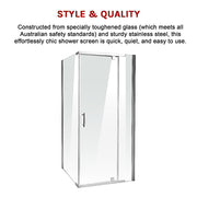 Shower Screen 1000x900x1900mm Framed Safety Glass Pivot Door By Della Francesca V63-829091