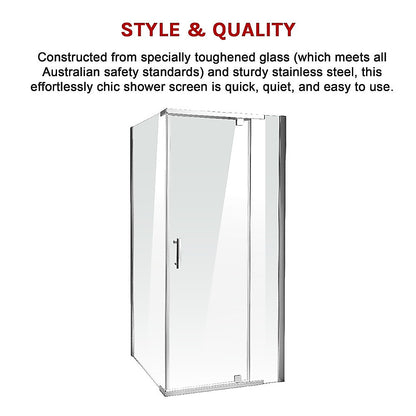 Shower Screen 1000x900x1900mm Framed Safety Glass Pivot Door By Della Francesca V63-829091