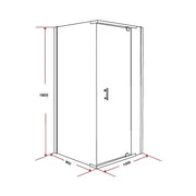 Shower Screen 1000x900x1900mm Framed Safety Glass Pivot Door By Della Francesca V63-829091
