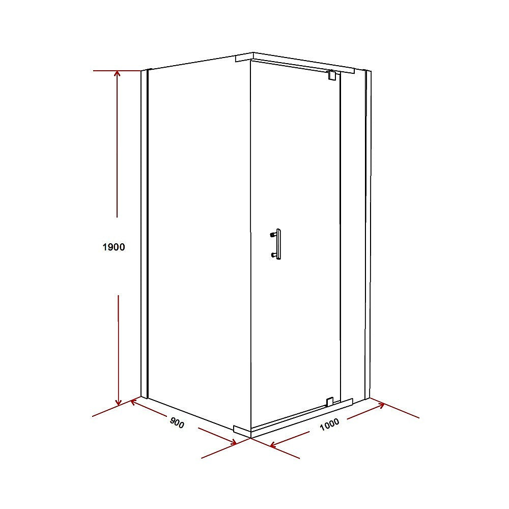Shower Screen 1000x900x1900mm Framed Safety Glass Pivot Door By Della Francesca V63-829091