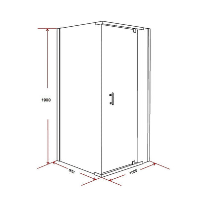 Shower Screen 1000x900x1900mm Framed Safety Glass Pivot Door By Della Francesca V63-829091