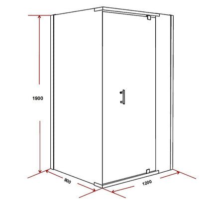 Shower Screen 1200x900x1900mm Framed Safety Glass Pivot Door By Della Francesca V63-829131