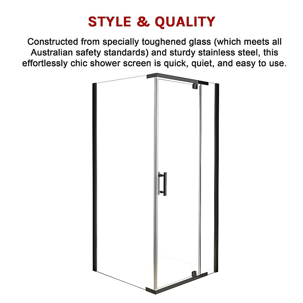 Shower Screen 900x700x1900mm Framed Safety Glass Pivot Door By Della Francesca V63-829151