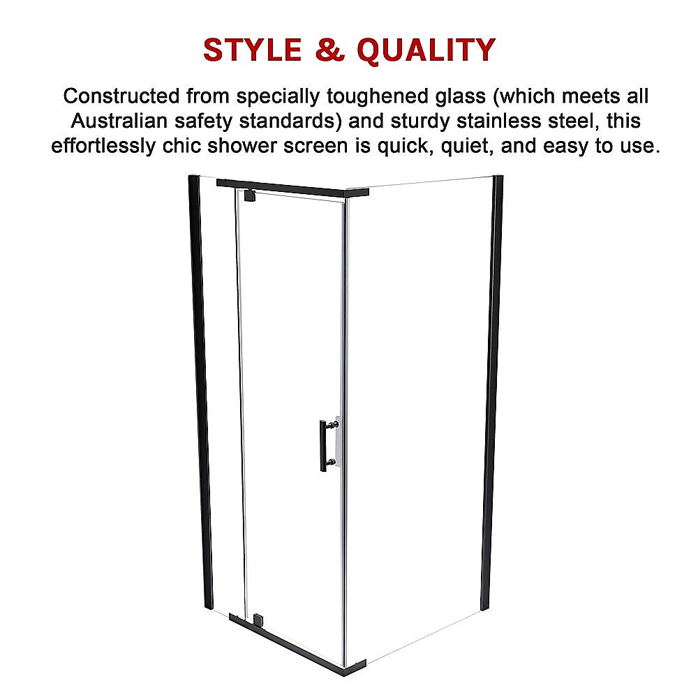 Shower Screen 1000x800x1900mm Framed Safety Glass Pivot Door By Della Francesca V63-829191