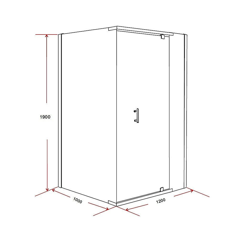 Shower Screen 1200x1000x1900mm Framed Safety Glass Pivot Door By Della Francesca V63-829211