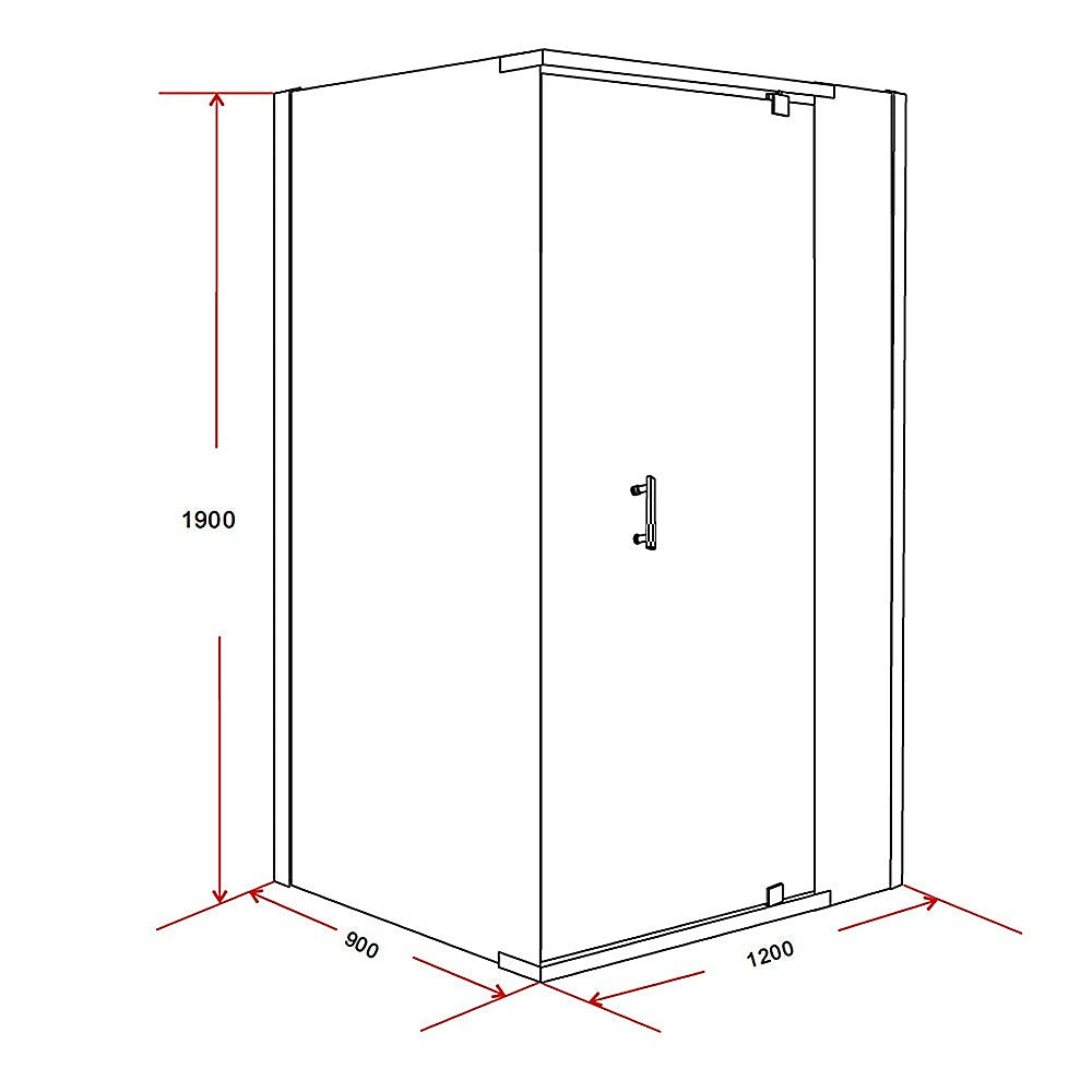 Shower Screen 1200x900x1900mm Framed Safety Glass Pivot Door By Della Francesca V63-829241