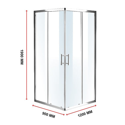 900 x 1200mm Sliding Door Nano Safety Glass Shower Screen By Della Francesca V63-829331