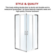 1000 x 800mm Sliding Door Nano Safety Glass Shower Screen By Della Francesca V63-829341
