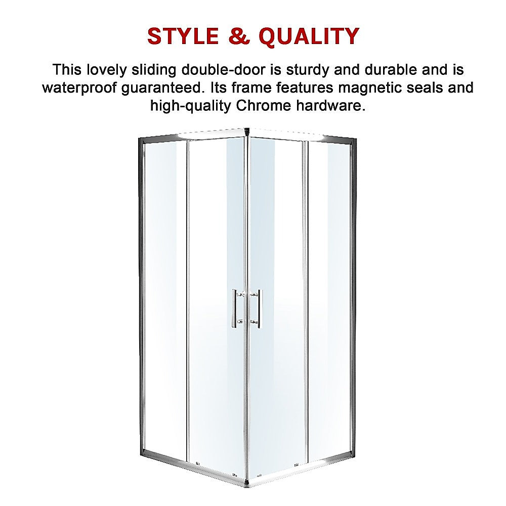 1000 x 800mm Sliding Door Nano Safety Glass Shower Screen By Della Francesca V63-829341