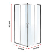 1000 x 800mm Sliding Door Nano Safety Glass Shower Screen By Della Francesca V63-829341