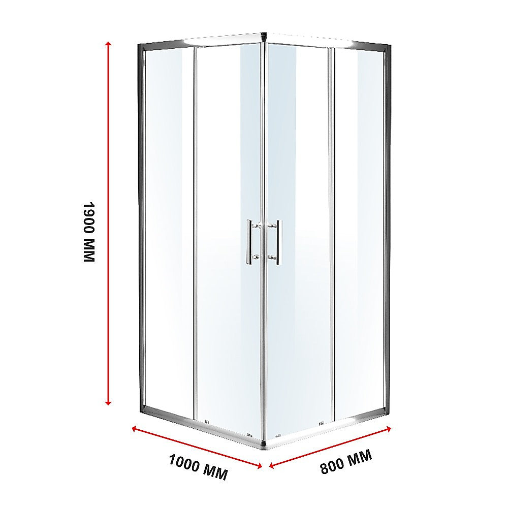 1000 x 800mm Sliding Door Nano Safety Glass Shower Screen By Della Francesca V63-829341