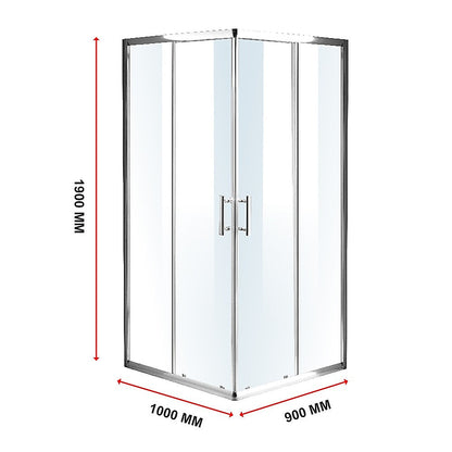 1000 x 900mm Sliding Door Nano Safety Glass Shower Screen By Della Francesca V63-829351