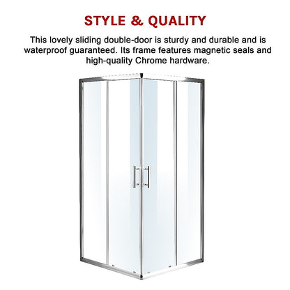 1000 x 1000mm Sliding Door Nano Safety Glass Shower Screen By Della Francesca V63-829361