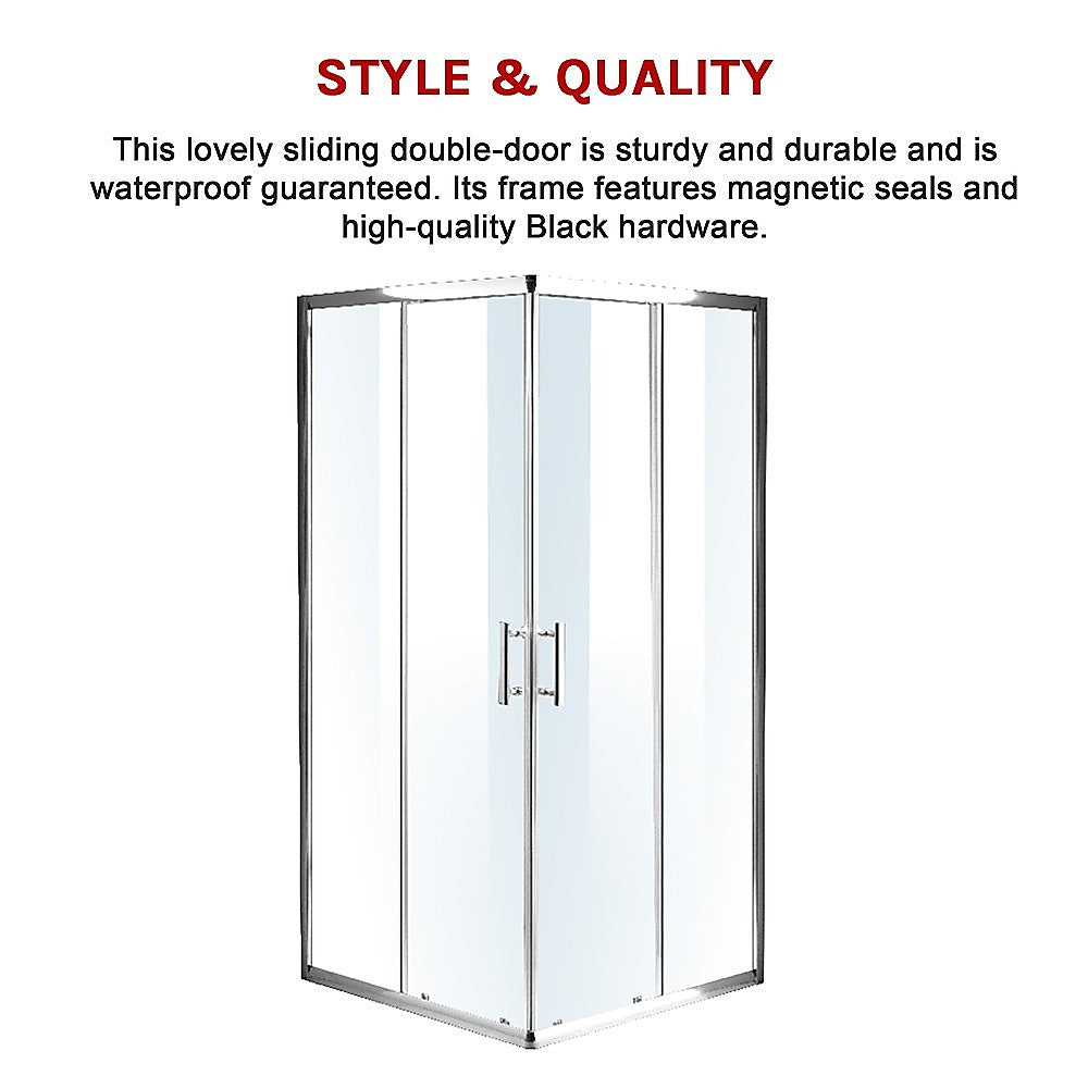 1200 x 1200mm Sliding Door Nano Safety Glass Shower Screen By Della Francesca V63-829411