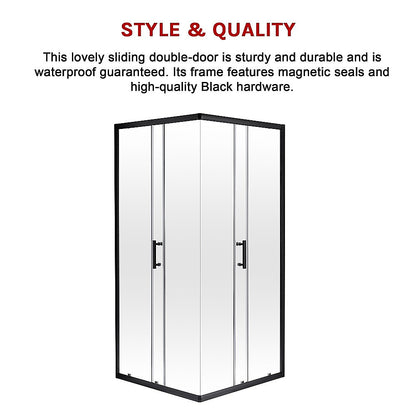 800 x 800mm Sliding Door Nano Safety Glass Shower Screen By Della Francesca V63-829421