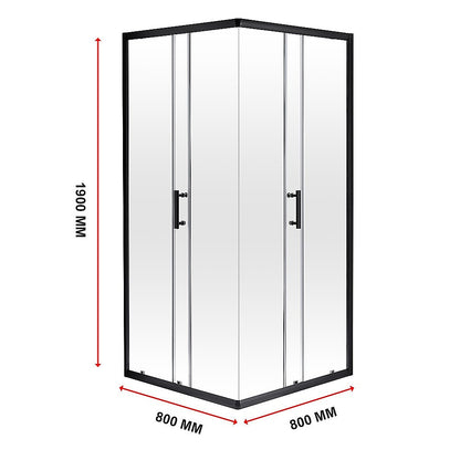 800 x 800mm Sliding Door Nano Safety Glass Shower Screen By Della Francesca V63-829421