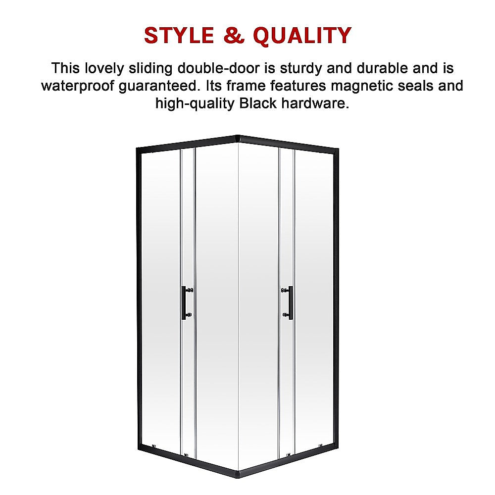 800 x 900mm Sliding Door Nano Safety Glass Shower Screen By Della Francesca V63-829431