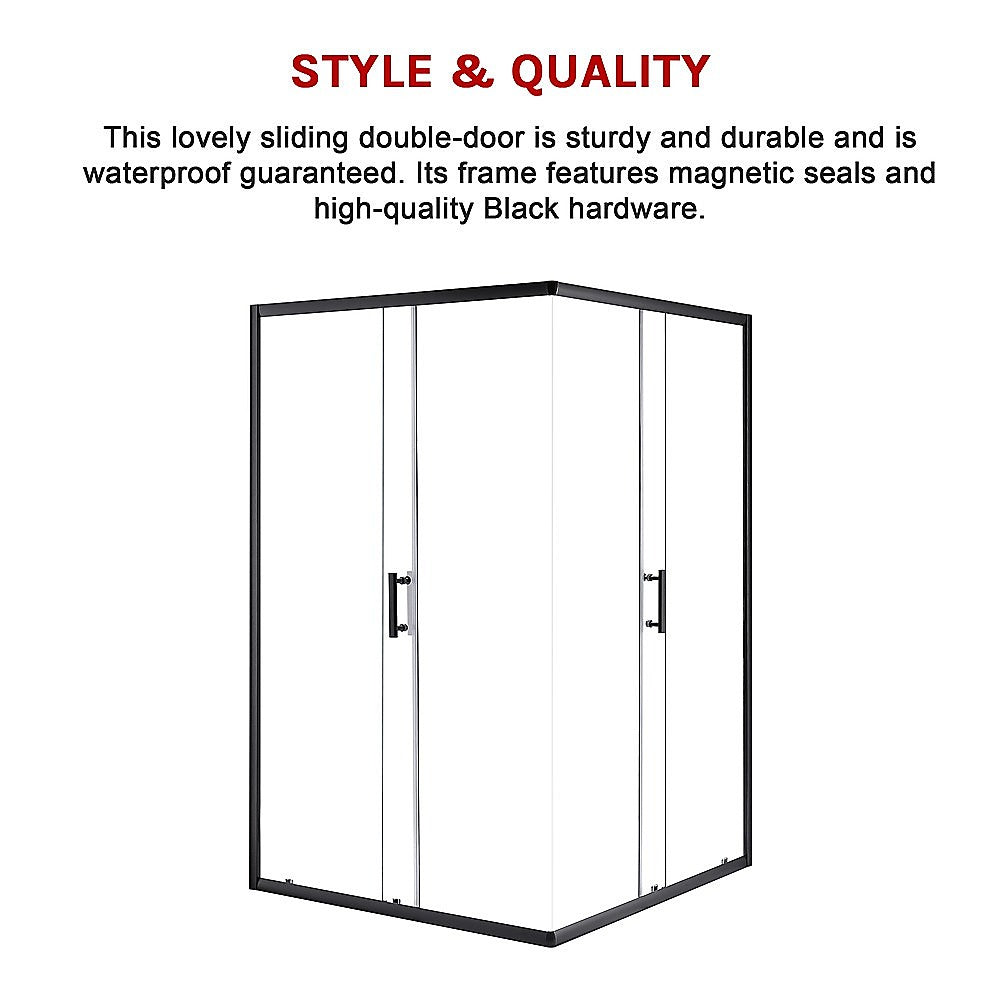 1200 x 900mm Sliding Door Nano Safety Glass Shower Screen By Della Francesca V63-829551