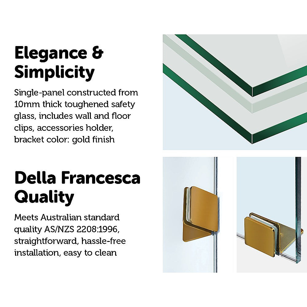700 x 2000mm Frameless 10mm Safety Glass Shower Screen V63-829581