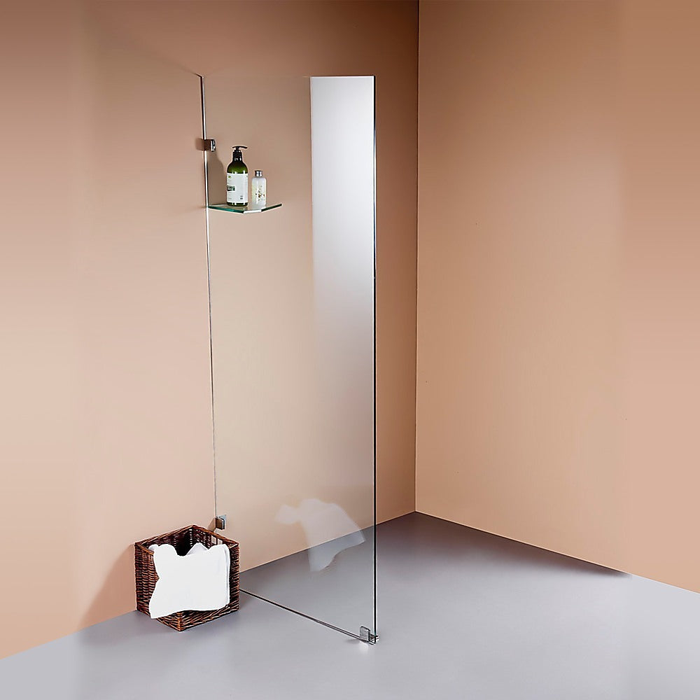 700 x 2000mm Frameless 10mm Safety Glass Shower Screen V63-829641