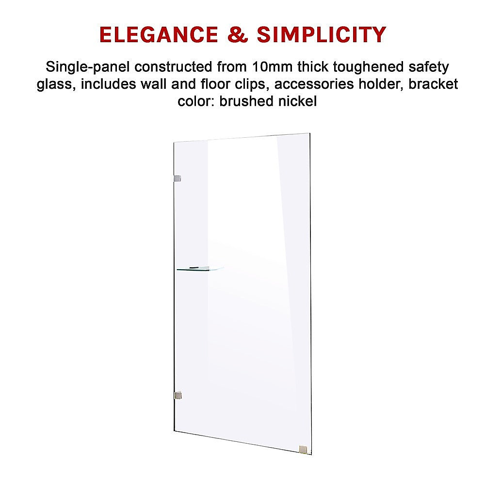900 x 2000mm Frameless 10mm Safety Glass Shower Screen V63-829681