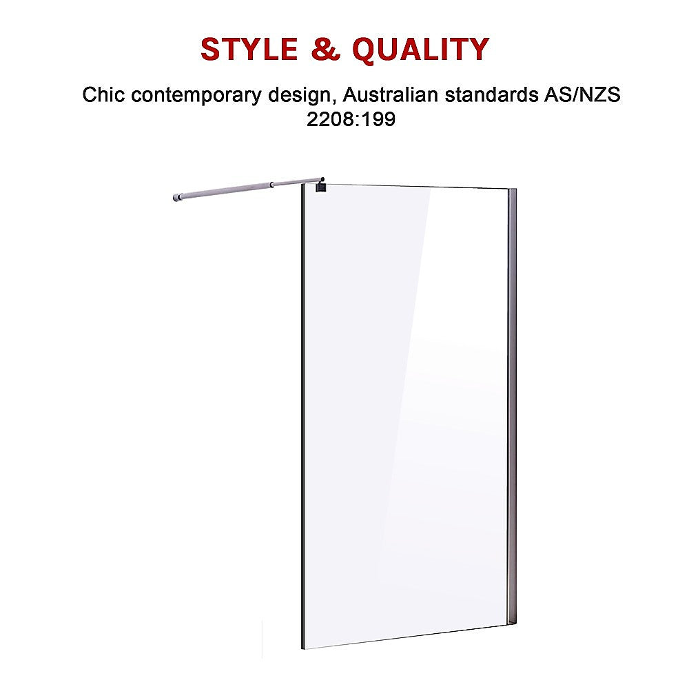 1000 x 2000mm Frameless 10mm Safety Glass Shower Screen V63-829731