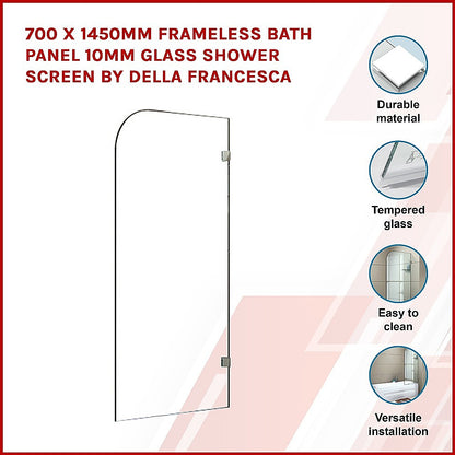 700 x 1450mm Frameless Bath Panel 10mm Glass Shower Screen By Della Francesca V63-829941