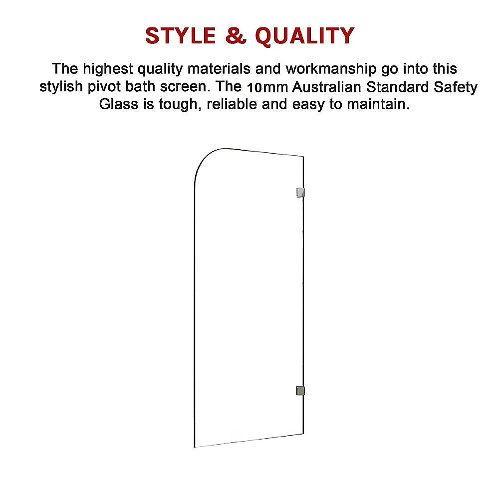 700 x 1450mm Frameless Bath Panel 10mm Glass Shower Screen By Della Francesca V63-829941