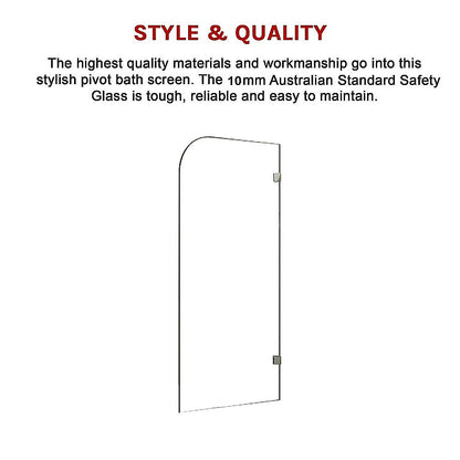 700 x 1450mm Frameless Bath Panel 10mm Glass Shower Screen By Della Francesca V63-829941