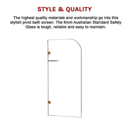 700 x 1450mm Frameless Bath Panel 10mm Glass Shower Screen By Della Francesca V63-829951