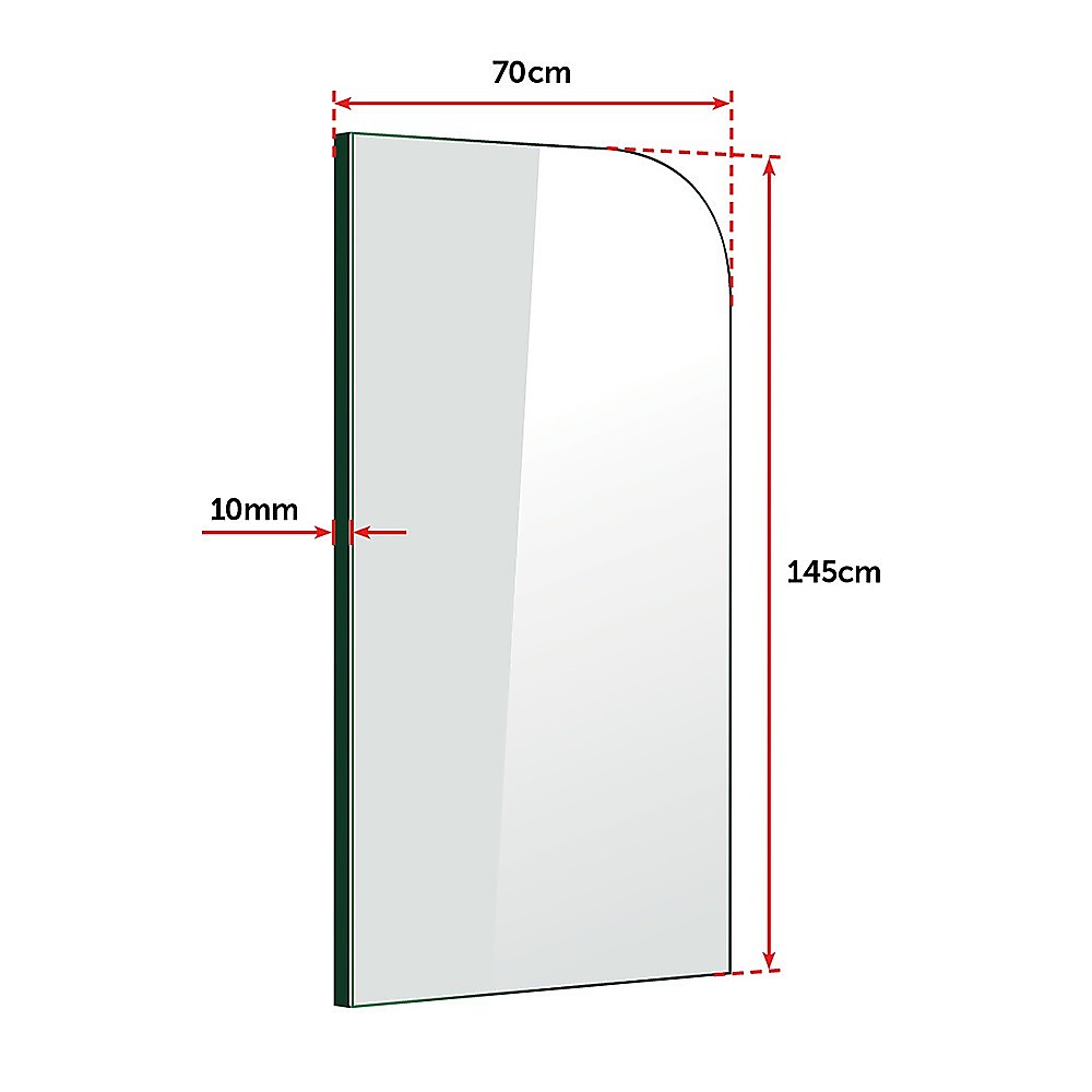 700 x 1450mm Frameless Bath Panel 10mm Glass Shower Screen By Della Francesca V63-829961