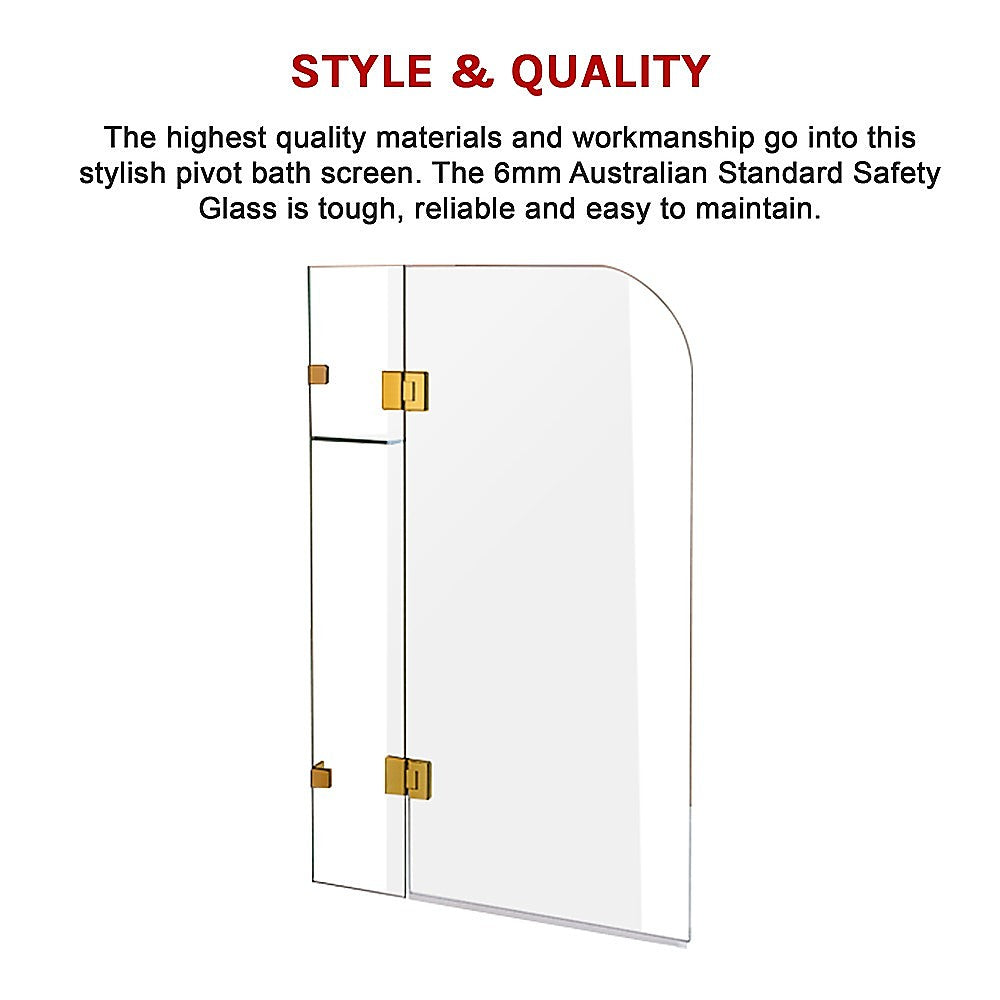 1200 x 1450mm Frameless Bath Panel 10mm Glass Shower Screen By Della Francesca V63-830011