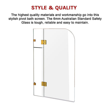 1200 x 1450mm Frameless Bath Panel 10mm Glass Shower Screen By Della Francesca V63-830011