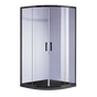 90 x 90cm Rounded Sliding 6mm Curved Shower Screen with Base in Black V63-830061