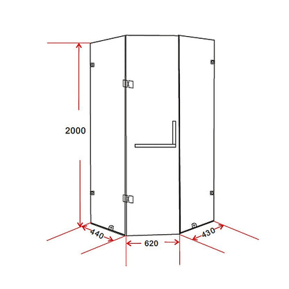 900 x 900mm Frameless 10mm Glass Shower Screen By Della Francesca V63-830111