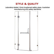 900 x 900mm Frameless 10mm Glass Shower Screen By Della Francesca V63-830111