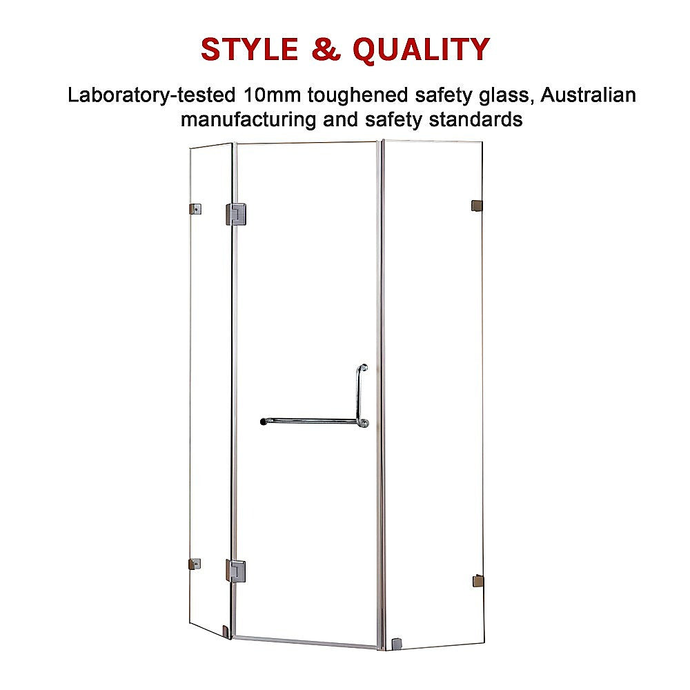 900 x 900mm Frameless 10mm Glass Shower Screen By Della Francesca V63-830111