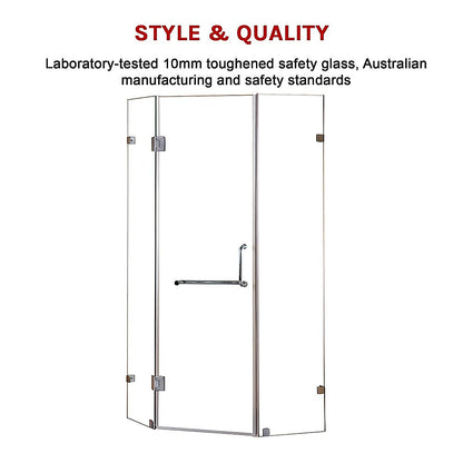 900 x 900mm Frameless 10mm Glass Shower Screen By Della Francesca V63-830111