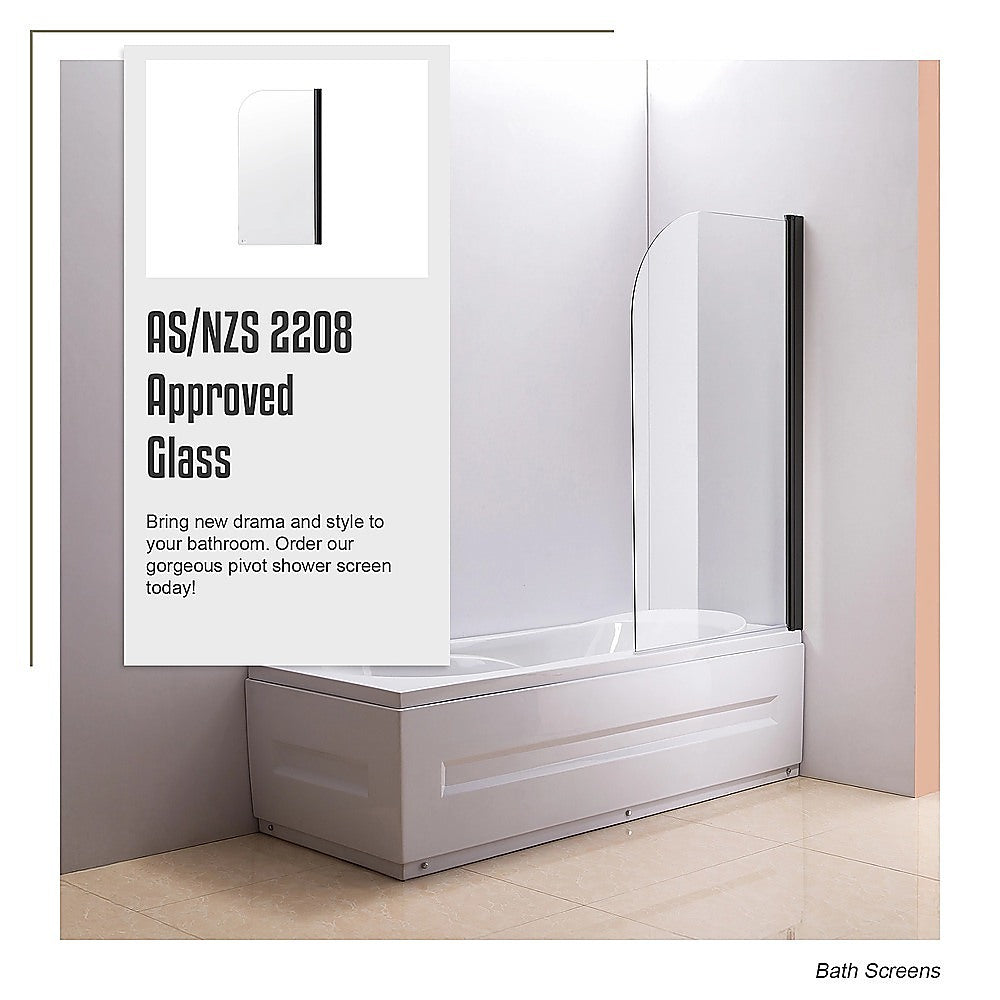 180 Degree Pivot Door 6mm Safety Glass Bath Shower Screen 900x1400mm By Della Francesca V63-830141