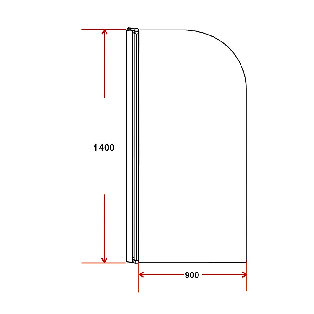 180 Degree Pivot Door 6mm Safety Glass Bath Shower Screen 900x1400mm By Della Francesca V63-830141